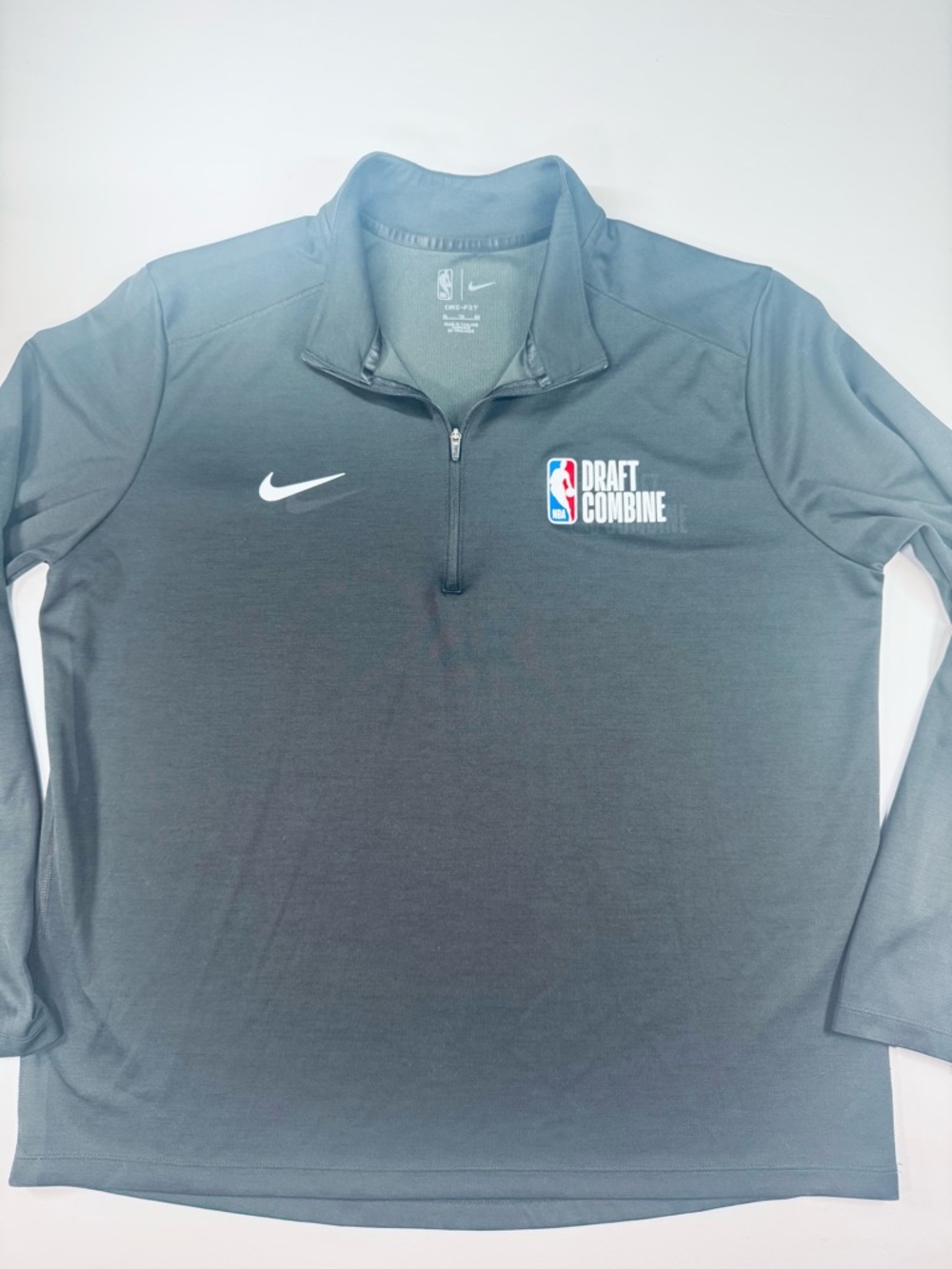 Nike NBA Draft Combine Team Issued Coaches Men’s 1/4 Zip LS Pullover, Black, XL